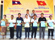 Economic Cooperation Company 385 celebrates Bunpimay with Lao workers and people